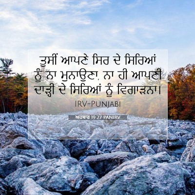 Picture 07 - ਅਹਬਾਰ 19:27 PANIRV - ਤੁਸੀਂ ਆਪਣੇ ਸਿਰ ਦੇ - Bible Verse Picture