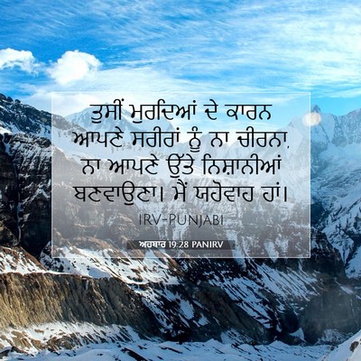 Picture 07 - ਅਹਬਾਰ 19:28 PANIRV - ਤੁਸੀਂ ਮੁਰਦਿਆਂ ਦੇ - Bible Verse Picture