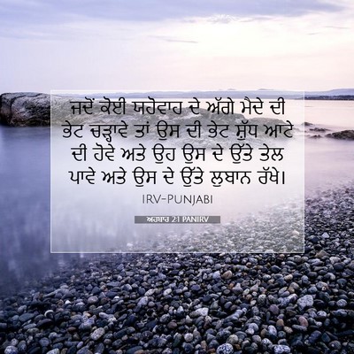 Picture 07 - ਅਹਬਾਰ 2:1 PANIRV - ਜਦੋਂ ਕੋਈ ਯਹੋਵਾਹ ਦੇ - Bible Verse Picture