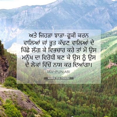 Picture 07 - ਅਹਬਾਰ 20:6 PANIRV - ਅਤੇ ਜਿਹੜਾ - Bible Verse Picture