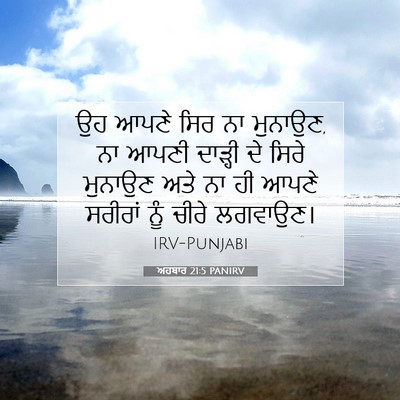 Picture 07 - ਅਹਬਾਰ 21:5 PANIRV - ਉਹ ਆਪਣੇ ਸਿਰ ਨਾ - Bible Verse Picture