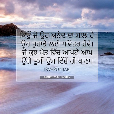 Picture 07 - ਅਹਬਾਰ 25:12 PANIRV - ਕਿਉਂ ਜੋ ਉਹ ਅਨੰਦ ਦਾ - Bible Verse Picture