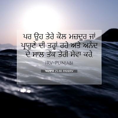 Picture 07 - ਅਹਬਾਰ 25:40 PANIRV - ਪਰ ਉਹ ਤੇਰੇ ਕੋਲ - Bible Verse Picture