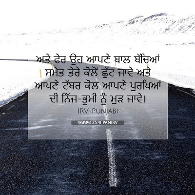 Picture 07 - ਅਹਬਾਰ 25:41 PANIRV - ਅਤੇ ਫੇਰ ਉਹ ਆਪਣੇ ਬਾਲ - Bible Verse Picture