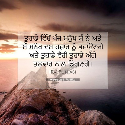 Picture 07 - ਅਹਬਾਰ 26:8 PANIRV - ਤੁਹਾਡੇ ਵਿੱਚੋਂ ਪੰਜ - Bible Verse Picture