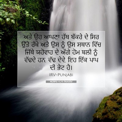 Picture 07 - ਅਹਬਾਰ 4:24 PANIRV - ਅਤੇ ਉਹ ਆਪਣਾ ਹੱਥ - Bible Verse Picture