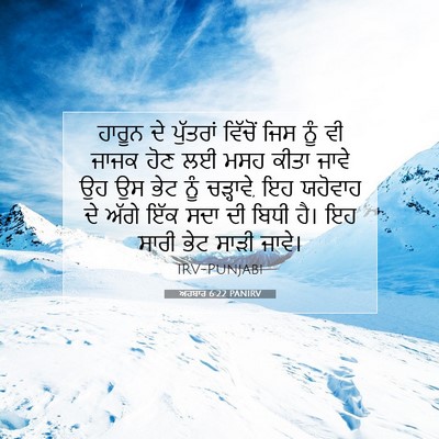 Picture 07 - ਅਹਬਾਰ 6:22 PANIRV - ਹਾਰੂਨ ਦੇ ਪੁੱਤਰਾਂ - Bible Verse Picture