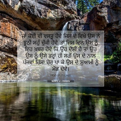 Picture 07 - ਅਹਬਾਰ 6:5 PANIRV - ਜਾਂ ਕੋਈ ਵੀ ਵਸਤੂ - Bible Verse Picture