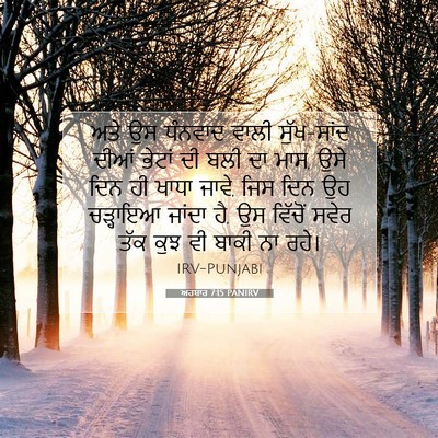 Picture 07 - ਅਹਬਾਰ 7:15 PANIRV - ਅਤੇ ਉਸ ਧੰਨਵਾਦ ਵਾਲੀ - Bible Verse Picture