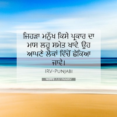 Picture 07 - ਅਹਬਾਰ 7:27 PANIRV - ਜਿਹੜਾ ਮਨੁੱਖ ਕਿਸੇ - Bible Verse Picture