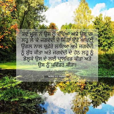 Picture 07 - ਅਹਬਾਰ 8:15 PANIRV - ਤਦ ਮੂਸਾ ਨੇ ਉਸ ਨੂੰ - Bible Verse Picture