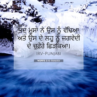 Picture 07 - ਅਹਬਾਰ 8:19 PANIRV - ਤਦ ਮੂਸਾ ਨੇ ਉਸ ਨੂੰ - Bible Verse Picture