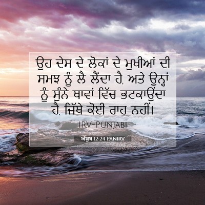 Picture 07 - ਅੱਯੂਬ 12:24 PANIRV - ਉਹ ਦੇਸ ਦੇ ਲੋਕਾਂ ਦੇ - Bible Verse Picture