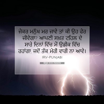 Picture 07 - ਅੱਯੂਬ 14:14 PANIRV - ਜੇਕਰ ਮਨੁੱਖ ਮਰ ਜਾਵੇ - Bible Verse Picture