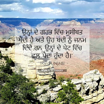 Picture 07 - ਅੱਯੂਬ 15:35 PANIRV - ਉਨ੍ਹਾਂ ਦੇ ਗਰਭ ਵਿੱਚ - Bible Verse Picture