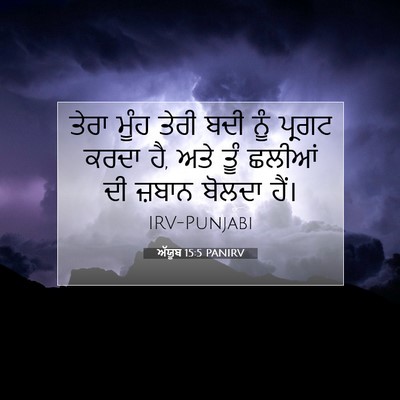 Picture 07 - ਅੱਯੂਬ 15:5 PANIRV - ਤੇਰਾ ਮੂੰਹ ਤੇਰੀ ਬਦੀ - Bible Verse Picture