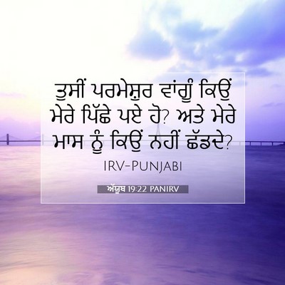 Picture 07 - ਅੱਯੂਬ 19:22 PANIRV - ਤੁਸੀਂ ਪਰਮੇਸ਼ੁਰ - Bible Verse Picture