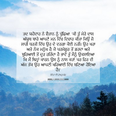 Picture 07 - ਅੱਯੂਬ 2:3 PANIRV - ਤਦ ਯਹੋਵਾਹ ਨੇ - Bible Verse Picture