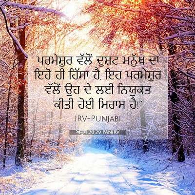 Picture 07 - ਅੱਯੂਬ 20:29 PANIRV - ਪਰਮੇਸ਼ੁਰ ਵੱਲੋਂ - Bible Verse Picture