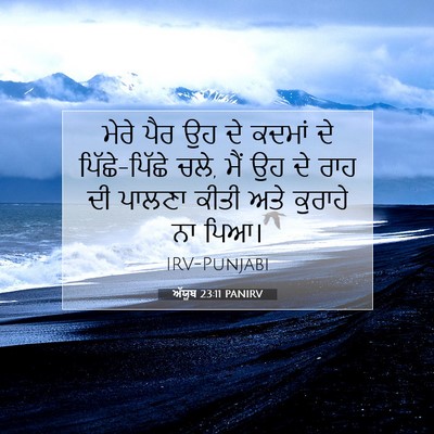 Picture 07 - ਅੱਯੂਬ 23:11 PANIRV - ਮੇਰੇ ਪੈਰ ਉਹ ਦੇ - Bible Verse Picture