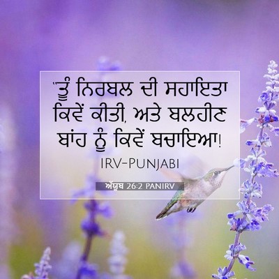 Picture 07 - ਅੱਯੂਬ 26:2 PANIRV - “ਤੂੰ ਨਿਰਬਲ ਦੀ - Bible Verse Picture