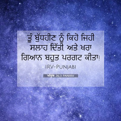 Picture 07 - ਅੱਯੂਬ 26:3 PANIRV - ਤੂੰ ਬੁੱਧਹੀਣ ਨੂੰ - Bible Verse Picture