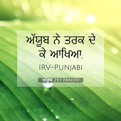 Picture 07 - ਅੱਯੂਬ 29:1 PANIRV - ਅੱਯੂਬ ਨੇ ਤਰਕ ਦੇ ਕੇ - Bible Verse Picture