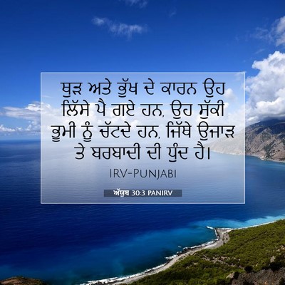 Picture 07 - ਅੱਯੂਬ 30:3 PANIRV - ਥੁੜ ਅਤੇ ਭੁੱਖ ਦੇ - Bible Verse Picture