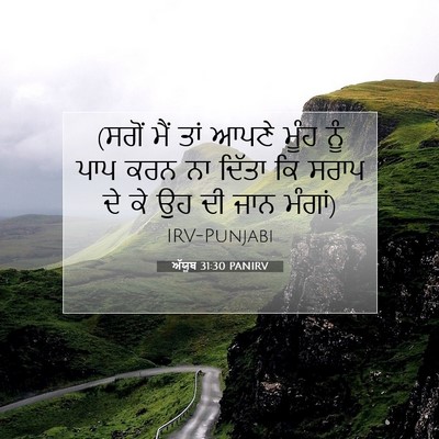 Picture 07 - ਅੱਯੂਬ 31:30 PANIRV - (ਸਗੋਂ ਮੈਂ ਤਾਂ ਆਪਣੇ - Bible Verse Picture