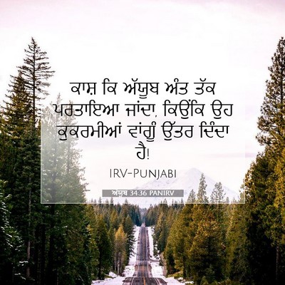 Picture 07 - ਅੱਯੂਬ 34:36 PANIRV - ਕਾਸ਼ ਕਿ ਅੱਯੂਬ ਅੰਤ - Bible Verse Picture