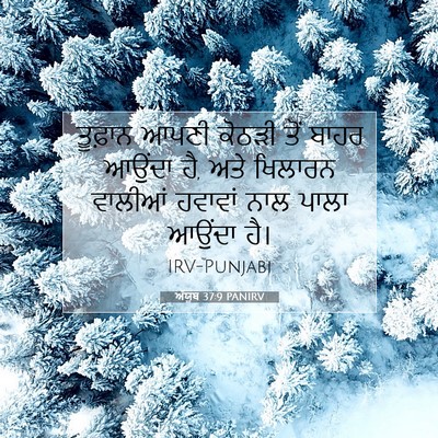 Picture 07 - ਅੱਯੂਬ 37:9 PANIRV - ਤੂਫ਼ਾਨ ਆਪਣੀ ਕੋਠੜੀ - Bible Verse Picture