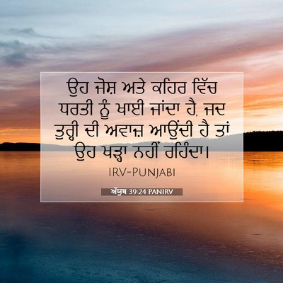 Picture 07 - ਅੱਯੂਬ 39:24 PANIRV - ਉਹ ਜੋਸ਼ ਅਤੇ ਕਹਿਰ - Bible Verse Picture