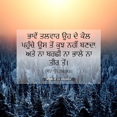 Picture 07 - ਅੱਯੂਬ 41:26 PANIRV - ਭਾਵੇਂ ਤਲਵਾਰ ਉਹ ਦੇ - Bible Verse Picture