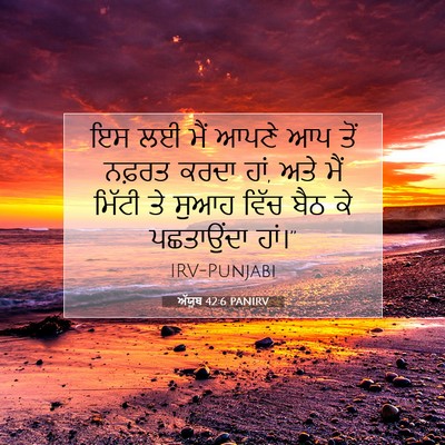 Picture 07 - ਅੱਯੂਬ 42:6 PANIRV - ਇਸ ਲਈ ਮੈਂ ਆਪਣੇ ਆਪ - Bible Verse Picture
