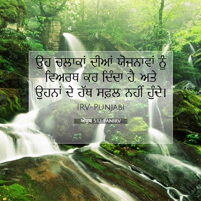 Picture 07 - ਅੱਯੂਬ 5:12 PANIRV - ਉਹ ਚਲਾਕਾਂ ਦੀਆਂ - Bible Verse Picture