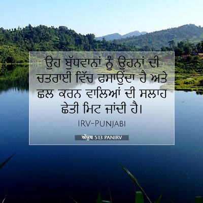 Picture 07 - ਅੱਯੂਬ 5:13 PANIRV - ਉਹ ਬੁੱਧਵਾਨਾਂ ਨੂੰ - Bible Verse Picture