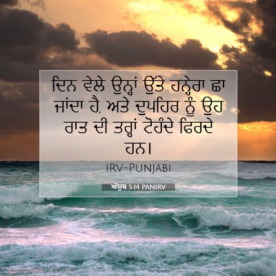 Picture 07 - ਅੱਯੂਬ 5:14 PANIRV - ਦਿਨ ਵੇਲੇ ਉਨ੍ਹਾਂ - Bible Verse Picture