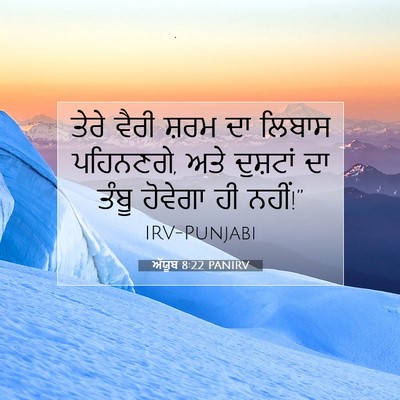 Picture 07 - ਅੱਯੂਬ 8:22 PANIRV - ਤੇਰੇ ਵੈਰੀ ਸ਼ਰਮ ਦਾ - Bible Verse Picture