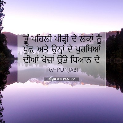Picture 07 - ਅੱਯੂਬ 8:8 PANIRV - “ਤੂੰ ਪਹਿਲੀ ਪੀੜ੍ਹੀ - Bible Verse Picture