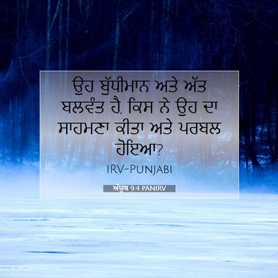 Picture 07 - ਅੱਯੂਬ 9:4 PANIRV - ਉਹ ਬੁੱਧੀਮਾਨ ਅਤੇ - Bible Verse Picture