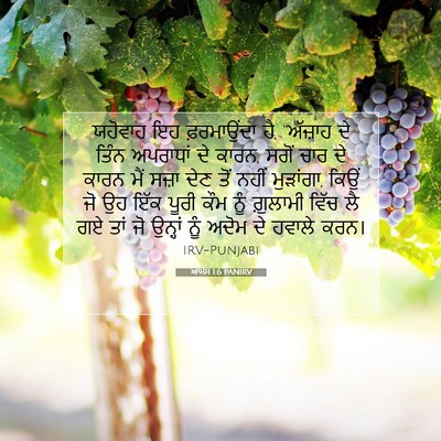 Picture 07 - ਆਮੋਸ 1:6 PANIRV - ਯਹੋਵਾਹ ਇਹ - Bible Verse Picture