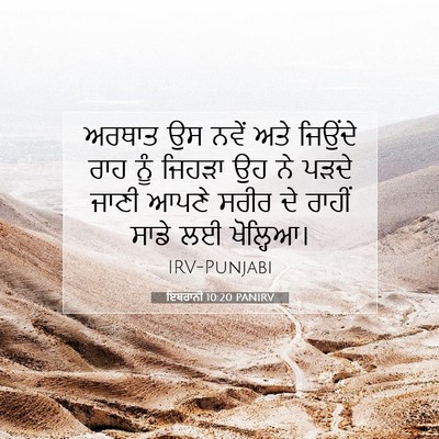 Picture 07 - ਇਬਰਾਨੀ 10:20 PANIRV - ਅਰਥਾਤ ਉਸ ਨਵੇਂ ਅਤੇ - Bible Verse Picture