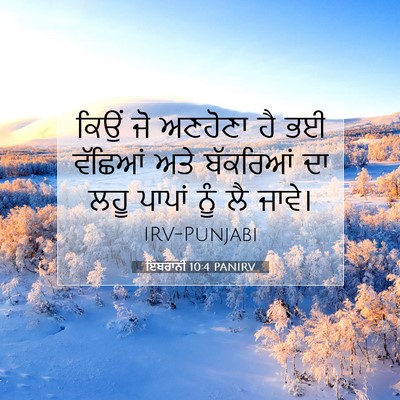 Picture 07 - ਇਬਰਾਨੀ 10:4 PANIRV - ਕਿਉਂ ਜੋ ਅਣਹੋਣਾ ਹੈ - Bible Verse Picture