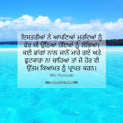Picture 07 - ਇਬਰਾਨੀ 11:35 PANIRV - ਇਸਤਰੀਆਂ ਨੇ ਆਪਣਿਆਂ - Bible Verse Picture