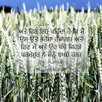 Picture 07 - ਇਬਰਾਨੀ 2:13 PANIRV - ਅਤੇ ਫਿਰ ਇਹ ਕਹਿੰਦਾ - Bible Verse Picture