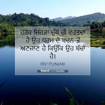 Picture 07 - ਇਬਰਾਨੀ 5:13 PANIRV - ਹਰੇਕ ਜਿਹੜਾ ਦੁੱਧ ਹੀ - Bible Verse Picture