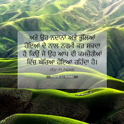 Picture 07 - ਇਬਰਾਨੀ 5:2 PANIRV - ਅਤੇ ਉਹ ਨਦਾਨਾਂ ਅਤੇ - Bible Verse Picture
