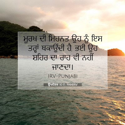 Picture 07 - ਉਪਦੇਸ਼ਕ 10:15 PANIRV - ਮੂਰਖ ਦੀ ਮਿਹਨਤ ਉਹ - Bible Verse Picture