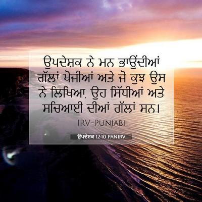 Picture 07 - ਉਪਦੇਸ਼ਕ 12:10 PANIRV - ਉਪਦੇਸ਼ਕ ਨੇ ਮਨ - Bible Verse Picture
