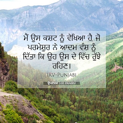 Picture 07 - ਉਪਦੇਸ਼ਕ 3:10 PANIRV - ਮੈਂ ਉਸ ਕਸ਼ਟ ਨੂੰ - Bible Verse Picture